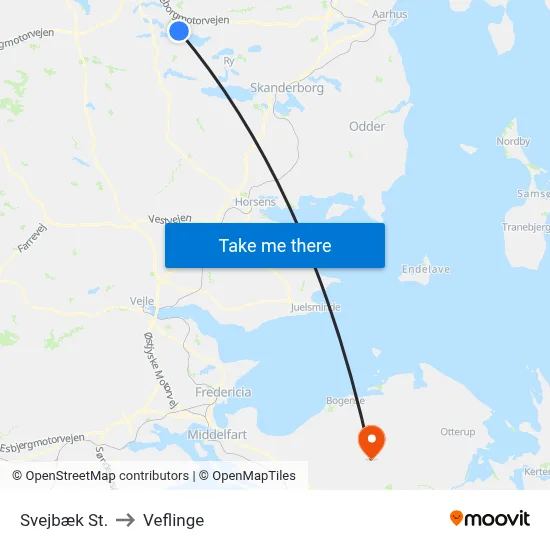 Svejbæk St. to Veflinge map