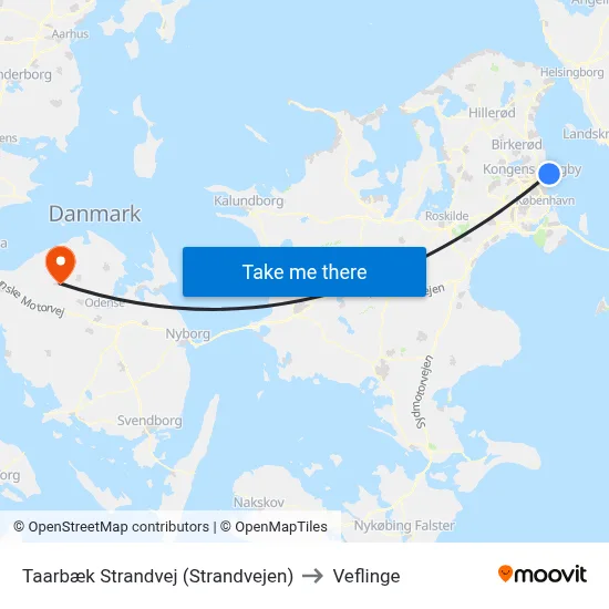 Taarbæk Strandvej (Strandvejen) to Veflinge map