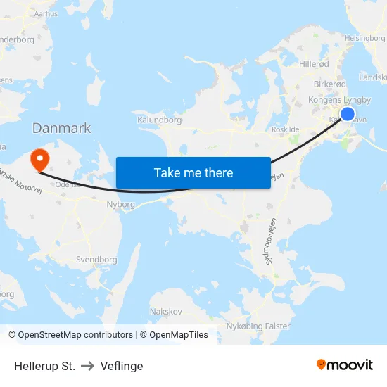 Hellerup St. to Veflinge map