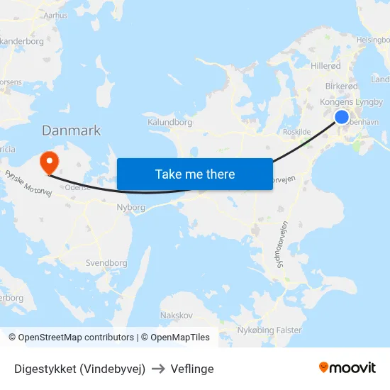 Digestykket (Vindebyvej) to Veflinge map