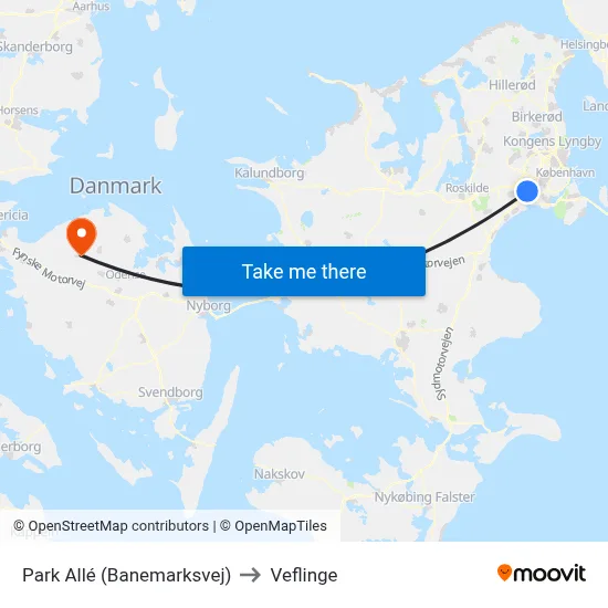 Park Allé (Banemarksvej) to Veflinge map