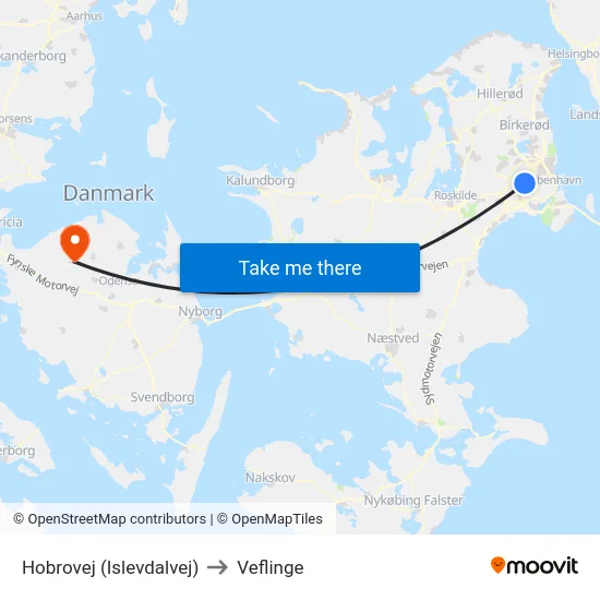 Hobrovej (Islevdalvej) to Veflinge map