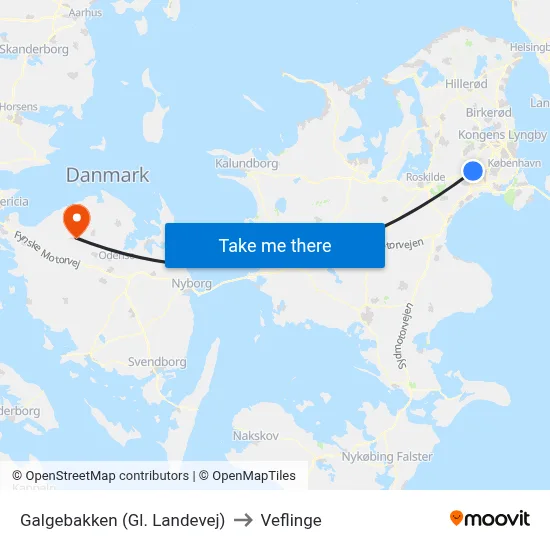 Galgebakken (Gl. Landevej) to Veflinge map