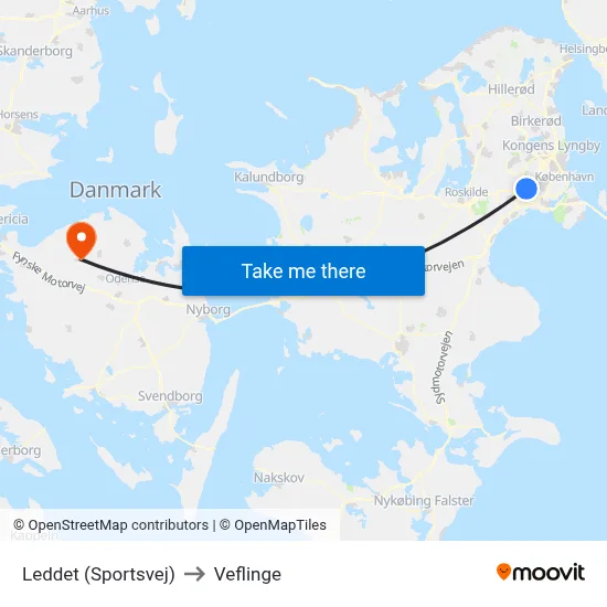 Leddet (Sportsvej) to Veflinge map