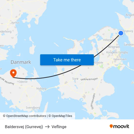 Baldersvej (Gurrevej) to Veflinge map