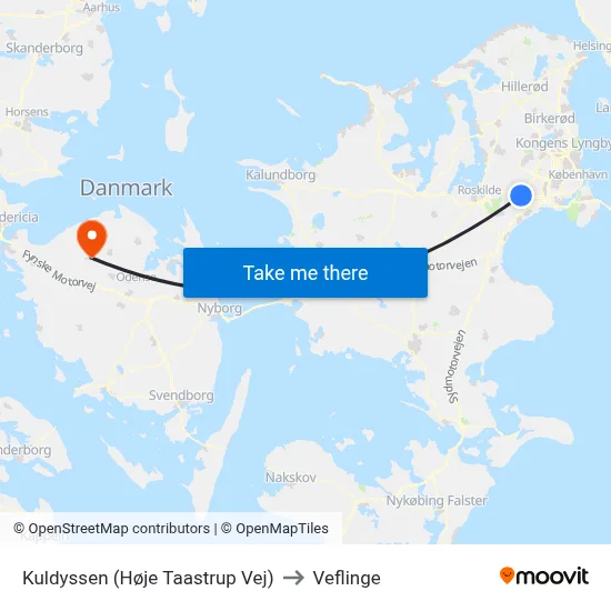 Kuldyssen (Høje Taastrup Vej) to Veflinge map