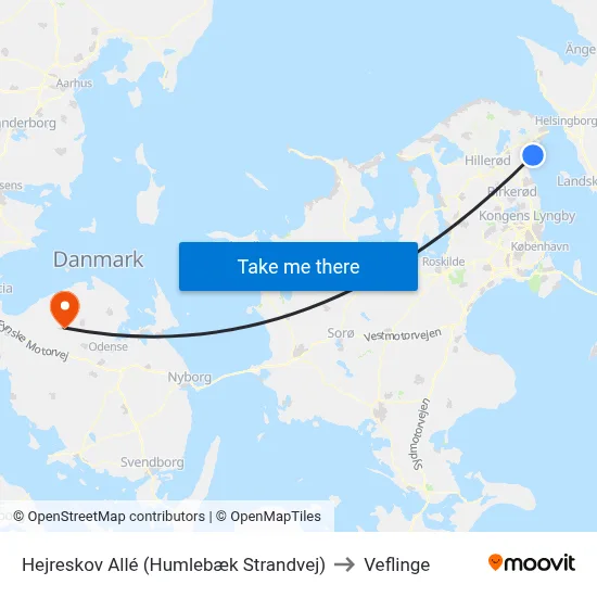 Hejreskov Allé (Humlebæk Strandvej) to Veflinge map