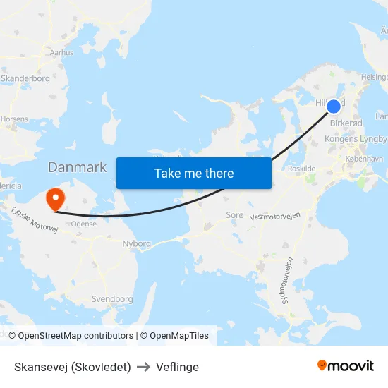 Skansevej (Skovledet) to Veflinge map