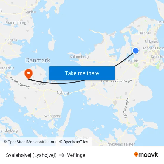 Svalehøjvej (Lyshøjvej) to Veflinge map