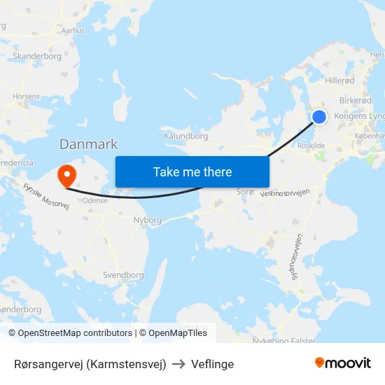 Rørsangervej (Karmstensvej) to Veflinge map