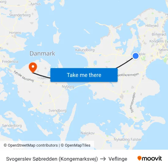 Svogerslev Søbredden (Kongemarksvej) to Veflinge map