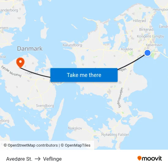 Avedøre St. to Veflinge map