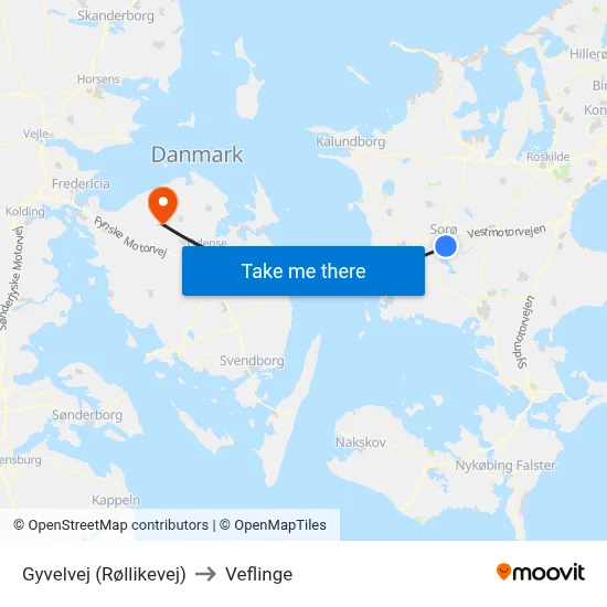 Gyvelvej (Røllikevej) to Veflinge map