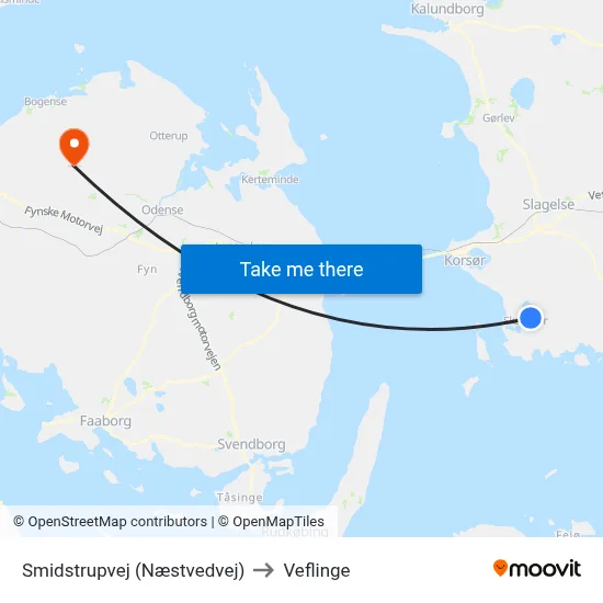 Smidstrupvej (Næstvedvej) to Veflinge map