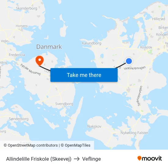 Allindelille Friskole (Skeevej) to Veflinge map