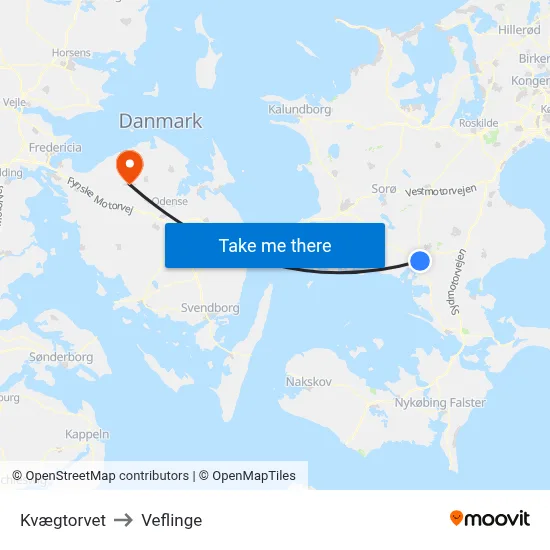 Kvægtorvet to Veflinge map