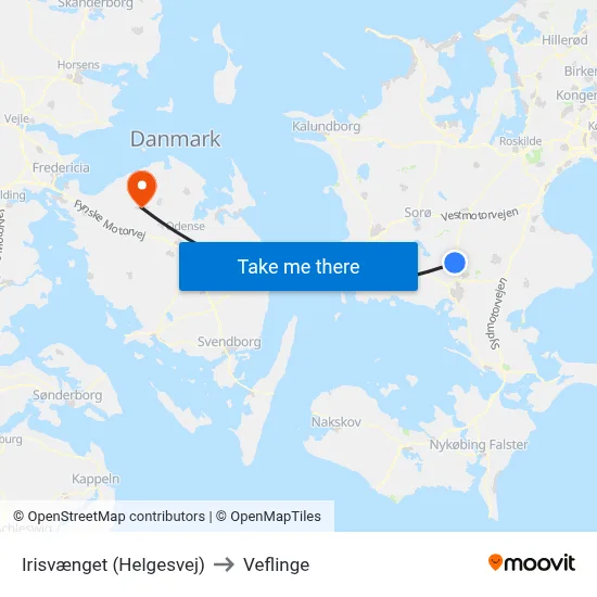 Irisvænget (Helgesvej) to Veflinge map