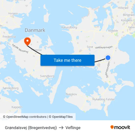 Grøndalsvej (Bregentvedvej) to Veflinge map