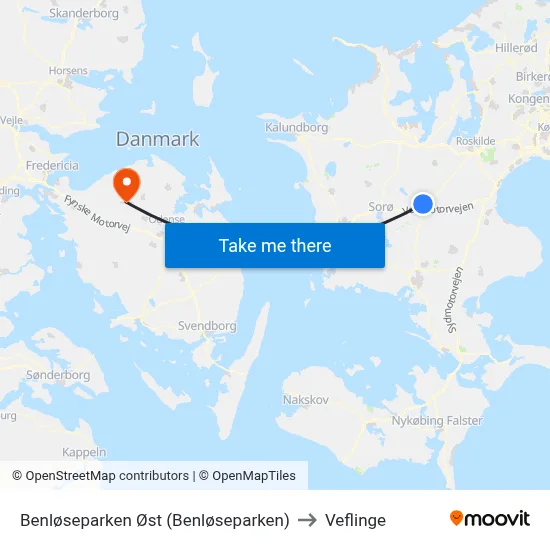 Benløseparken Øst (Benløseparken) to Veflinge map
