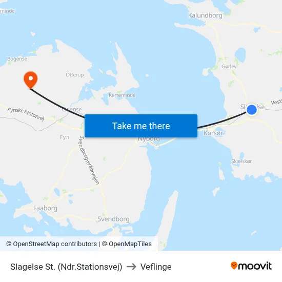 Slagelse St. (Ndr.Stationsvej) to Veflinge map