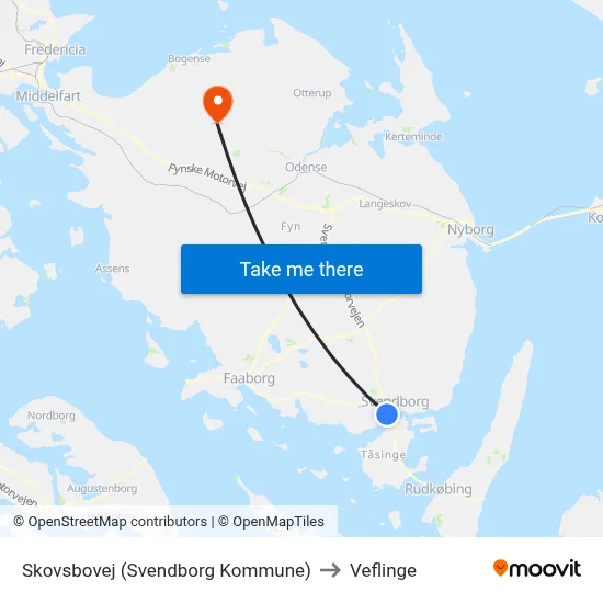 Skovsbovej (Svendborg Kommune) to Veflinge map