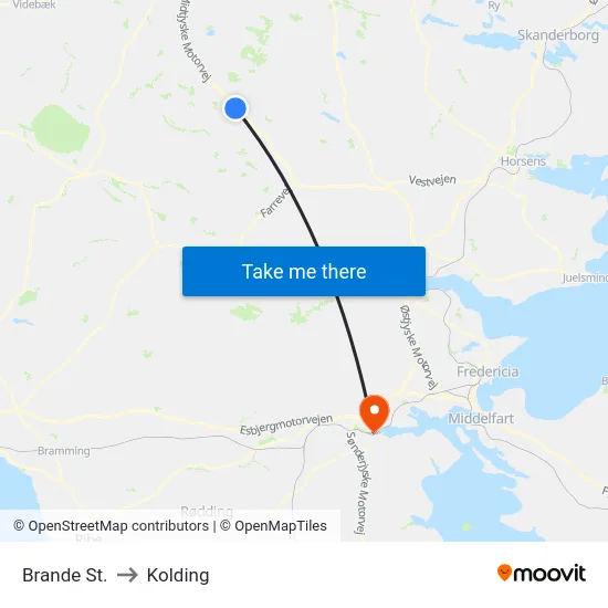 Brande St. to Kolding map
