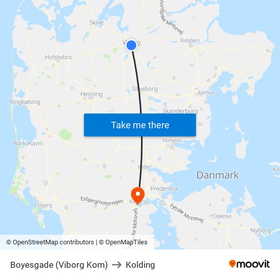 Boyesgade (Viborg Kom) to Kolding map