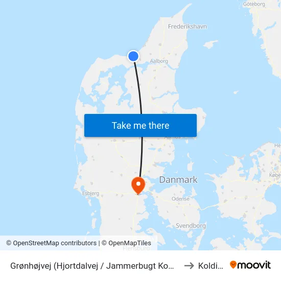 Grønhøjvej (Hjortdalvej / Jammerbugt Komm.) to Kolding map