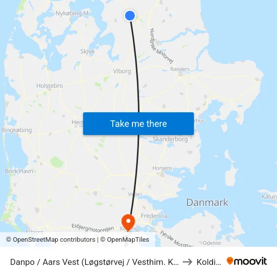 Danpo / Aars Vest (Løgstørvej / Vesthim. Komm) to Kolding map