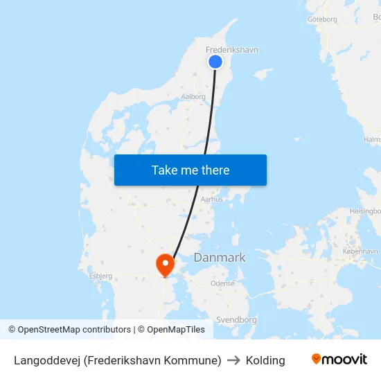 Langoddevej (Frederikshavn Kommune) to Kolding map