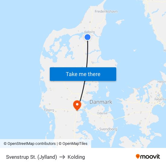 Svenstrup St. (Jylland) to Kolding map