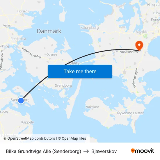 Bilka Grundtvigs Allé (Sønderborg) to Bjæverskov map