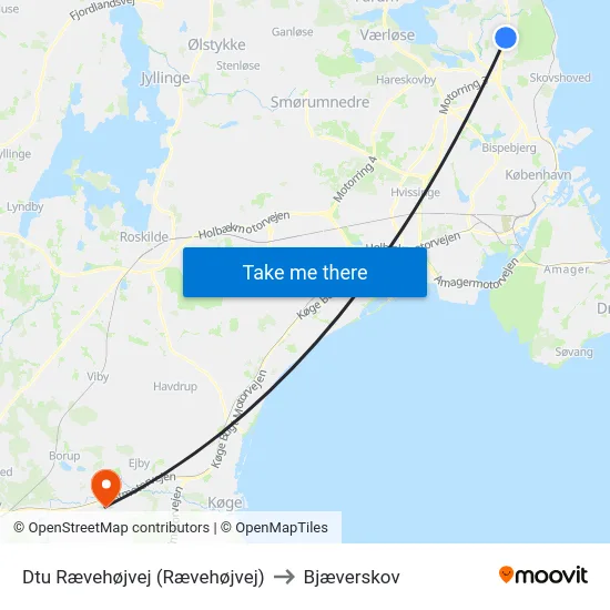 Dtu Rævehøjvej (Rævehøjvej) to Bjæverskov map