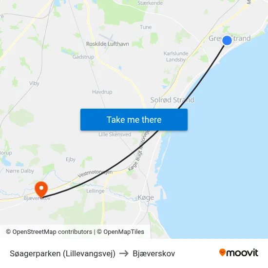 Søagerparken (Lillevangsvej) to Bjæverskov map