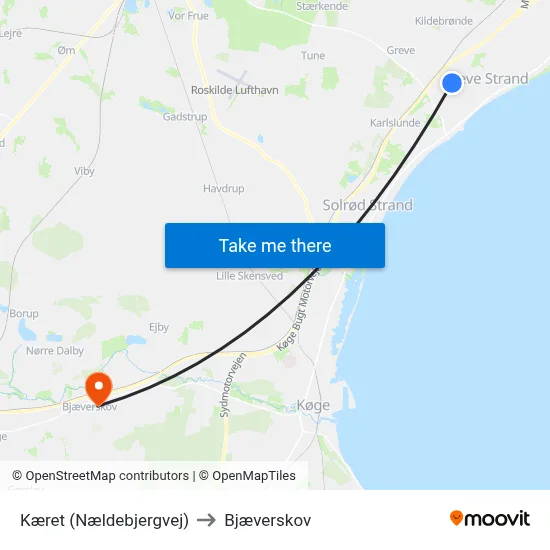 Kæret (Nældebjergvej) to Bjæverskov map