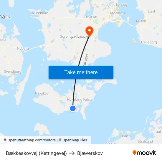 Bækkeskovvej (Kettingevej) to Bjæverskov map