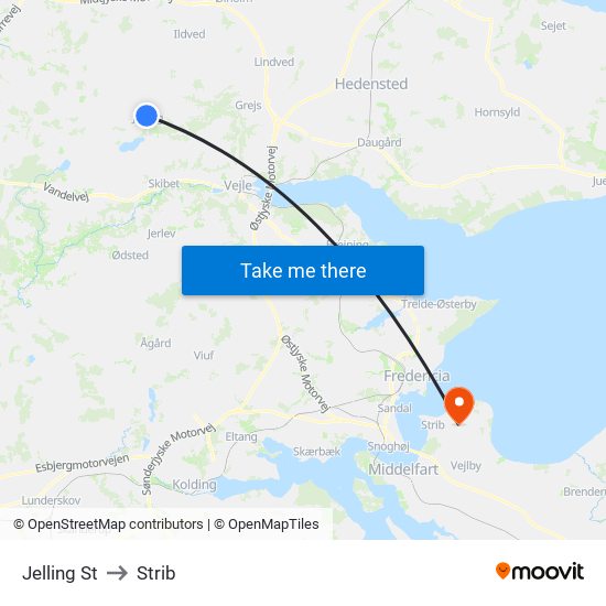 Jelling St to Strib map