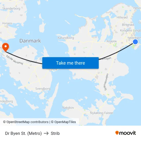 Dr Byen St. (Metro) to Strib map