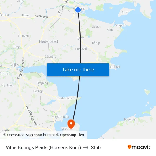 Vitus Berings Plads (Horsens Kom) to Strib map