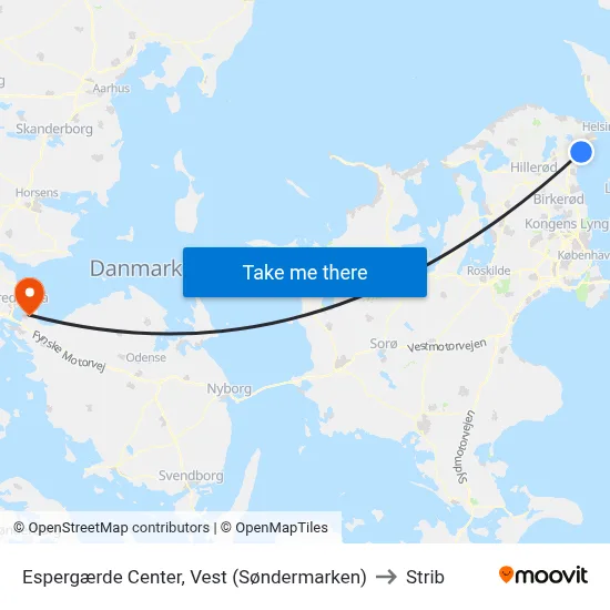 Espergærde Center, Vest (Søndermarken) to Strib map