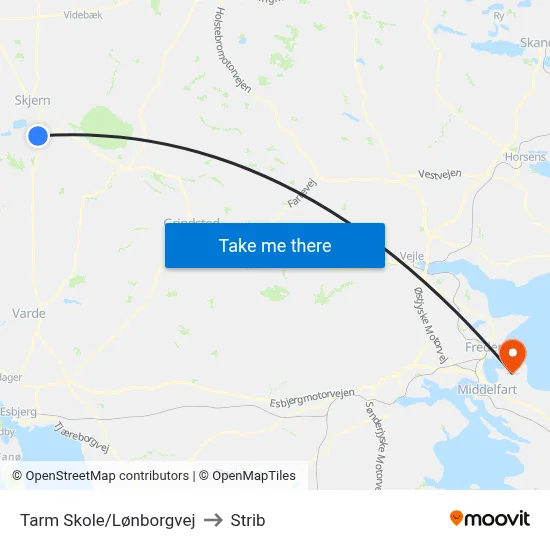 Tarm Skole/Lønborgvej to Strib map