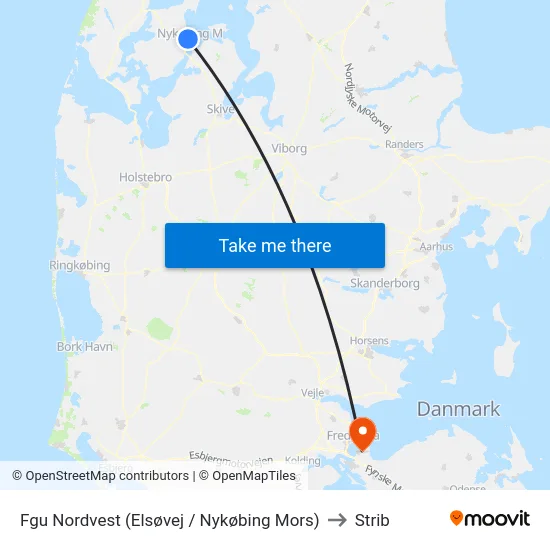 Fgu Nordvest (Elsøvej / Nykøbing Mors) to Strib map