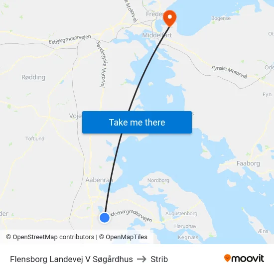 Flensborg Landevej V Søgårdhus to Strib map