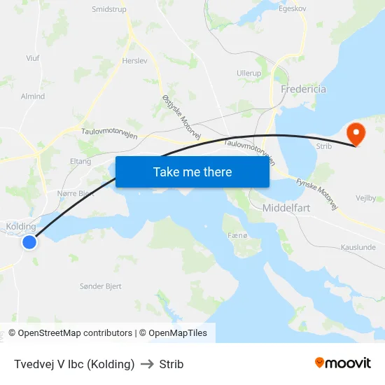 Tvedvej V Ibc (Kolding) to Strib map
