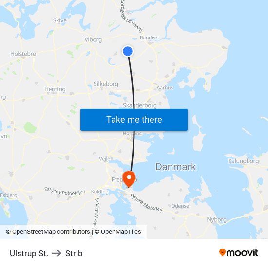Ulstrup St. to Strib map