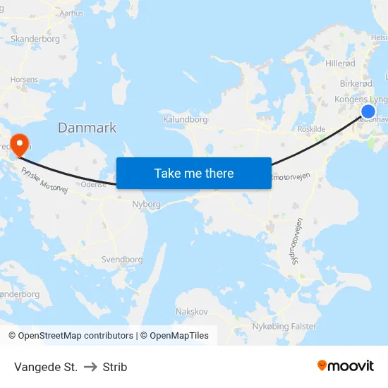 Vangede St. to Strib map