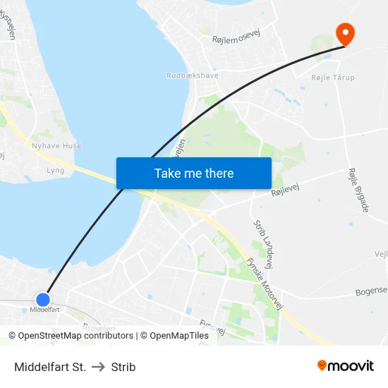Middelfart St. to Strib map