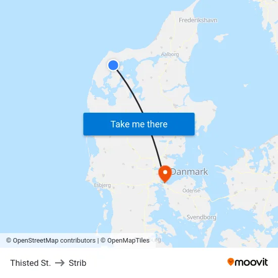 Thisted St. to Strib map