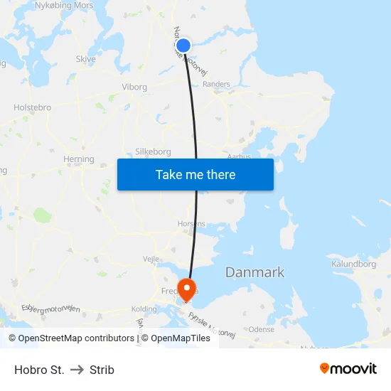 Hobro St. to Strib map