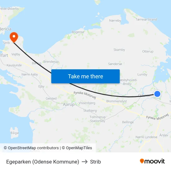 Egeparken (Odense Kommune) to Strib map